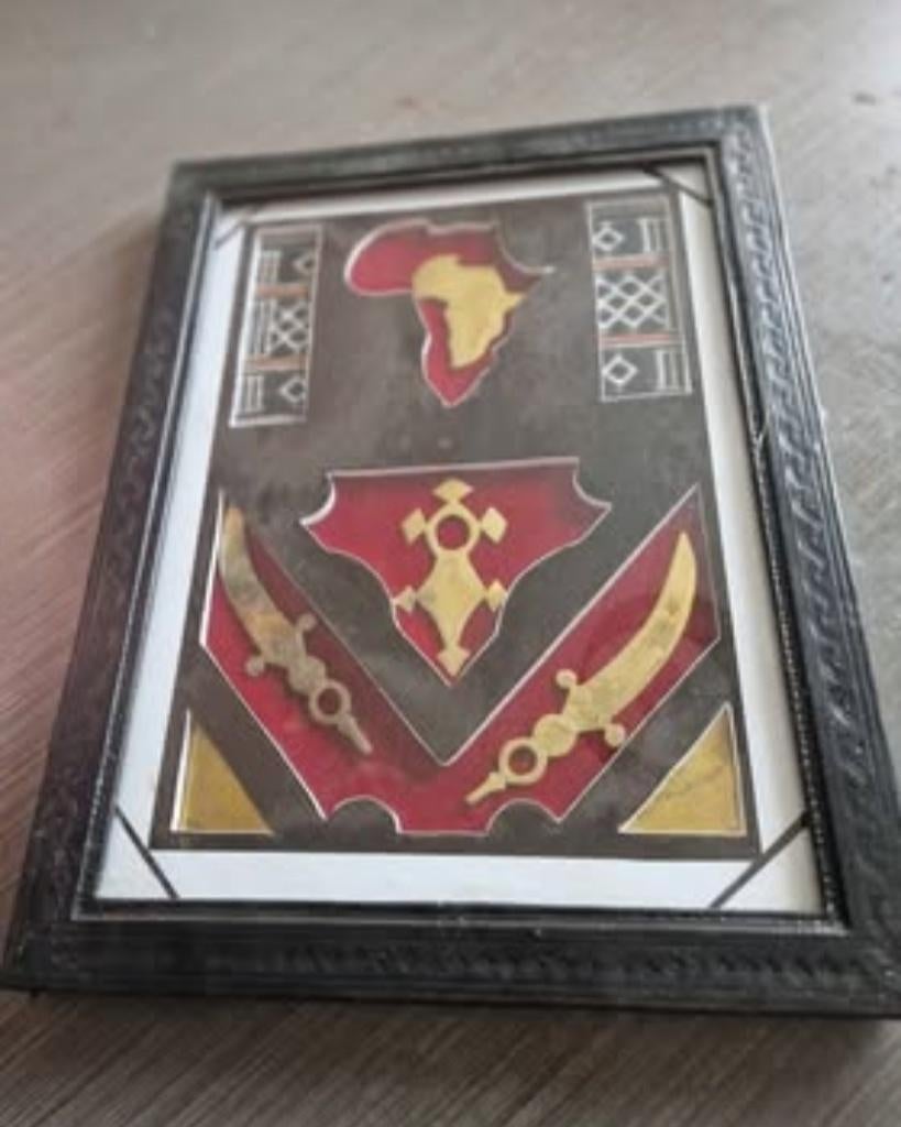 Afrika wanddecoratie met kader – 45x35 cm, Ophalen, Gebruikt