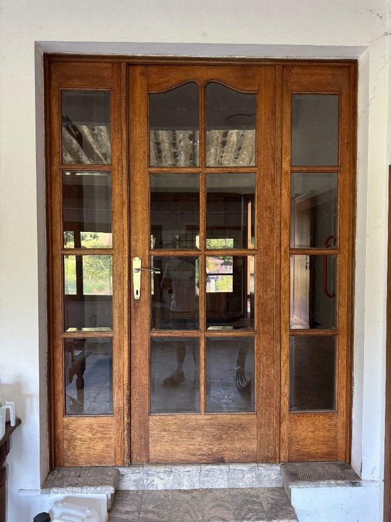 5 Massief eiken binnendeuren, Enlèvement, Verre, 200 à 215 cm, Porte intérieure