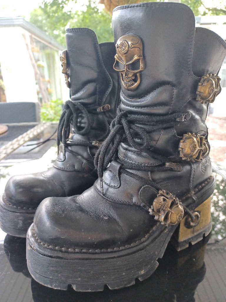 New Rock combatboots zwart 36/37, Ophalen, Zwart, Lage of Enkellaarzen, Gedragen