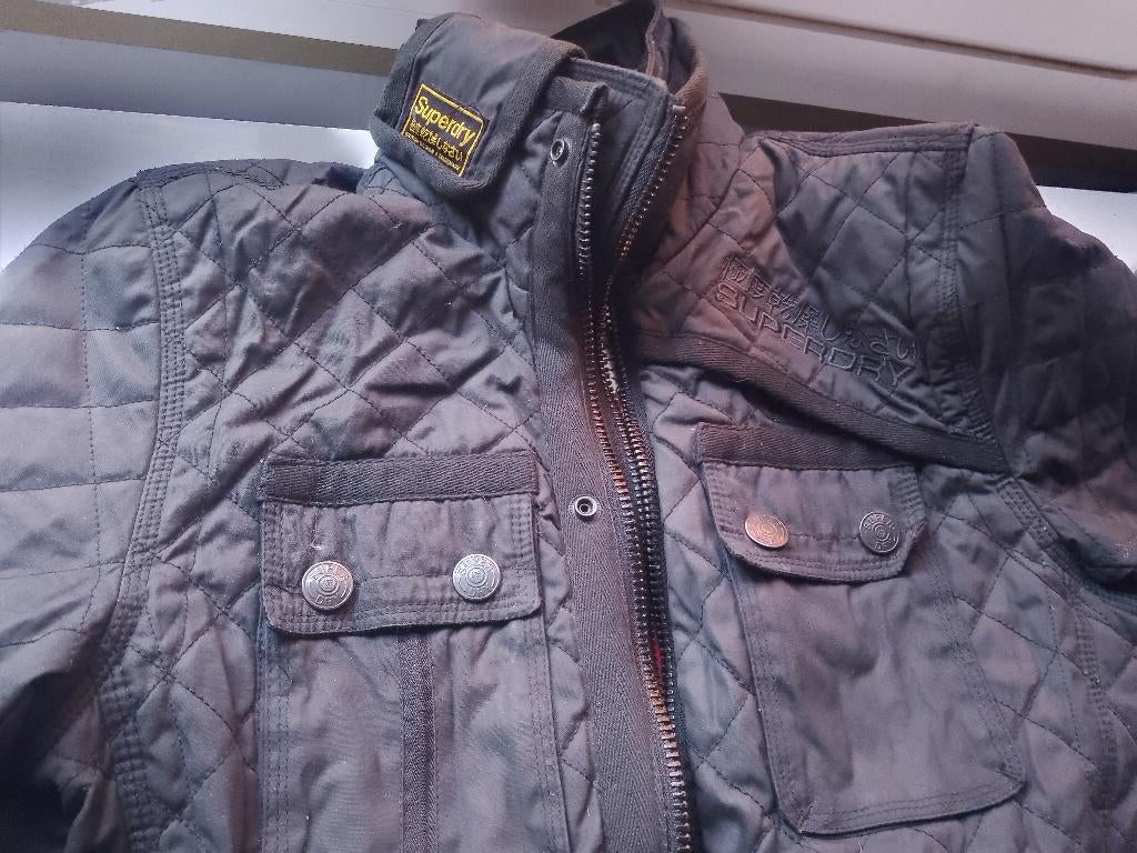 superdry medium M jas motorcycle in heel goede staat, Zwart, SuperDry, Zo goed als nieuw, Verzenden