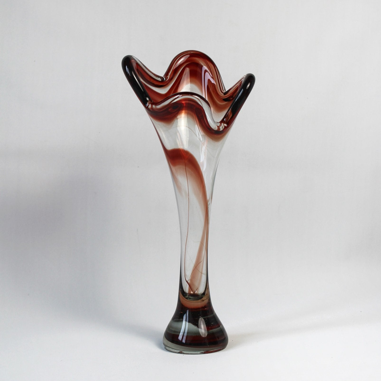 Vintage Glazen  Murano Vaas – Organisch Design – 32 cm, Antiek en Kunst, Ophalen of Verzenden