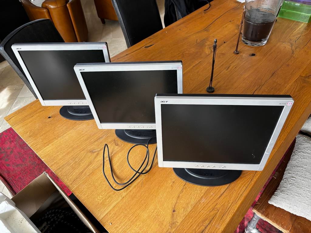 Lot de 3 écrans LCD 17” Acer, Informatique & Logiciels, Enlèvement ou Envoi, 60 Hz ou moins, Utilisé, Inclinable