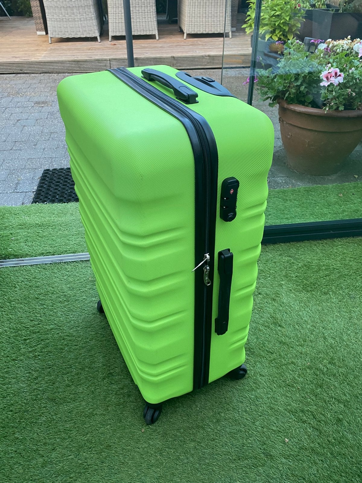 COOLIFE Hardshell Koffer 93L Groene met TSA-slot, 60 tot 70 cm, Hard kunststof, Slot, Ophalen of Verzenden