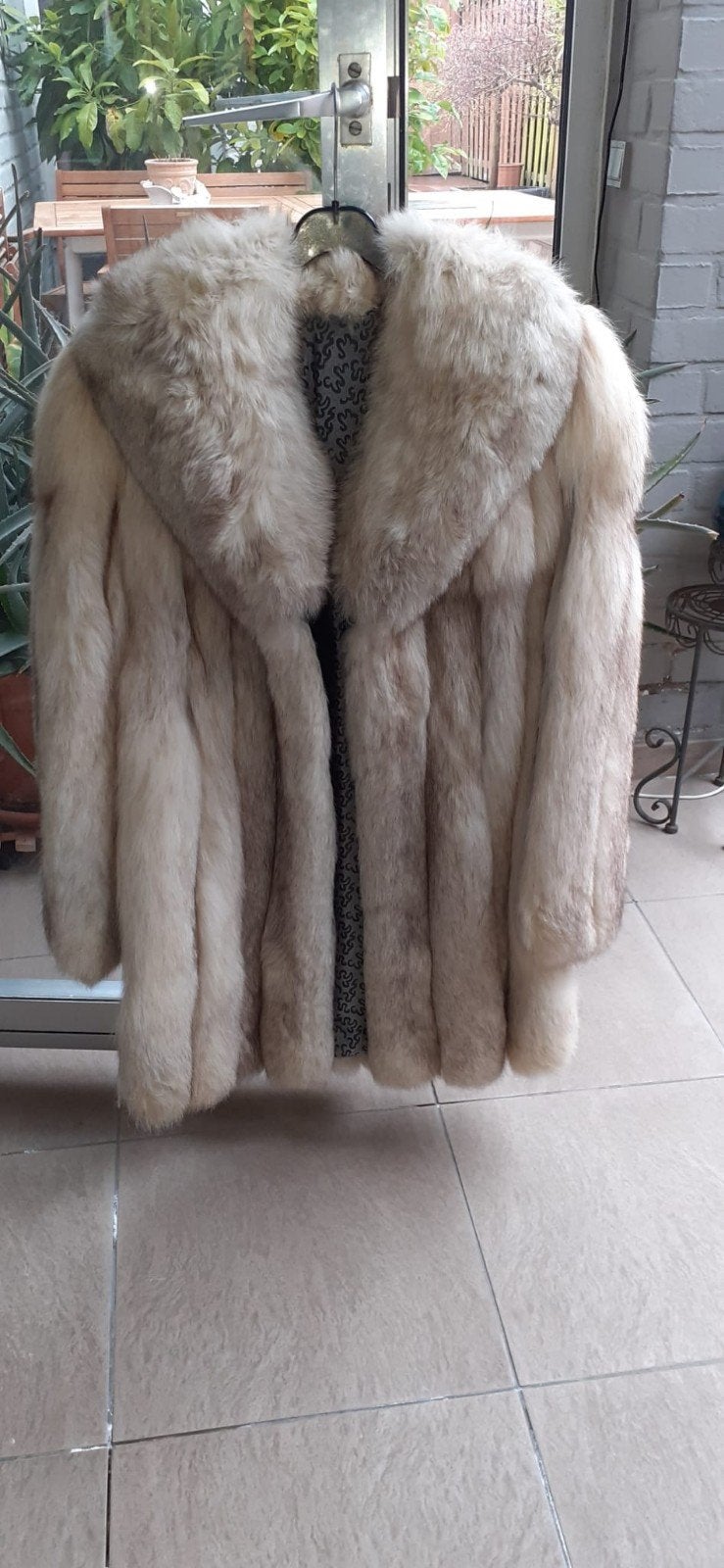 Jas van echt vossenbont - T38, Kleding | Dames, Jassen | Winter, Ophalen, Zo goed als nieuw, Maat 38/40 (M), Wit