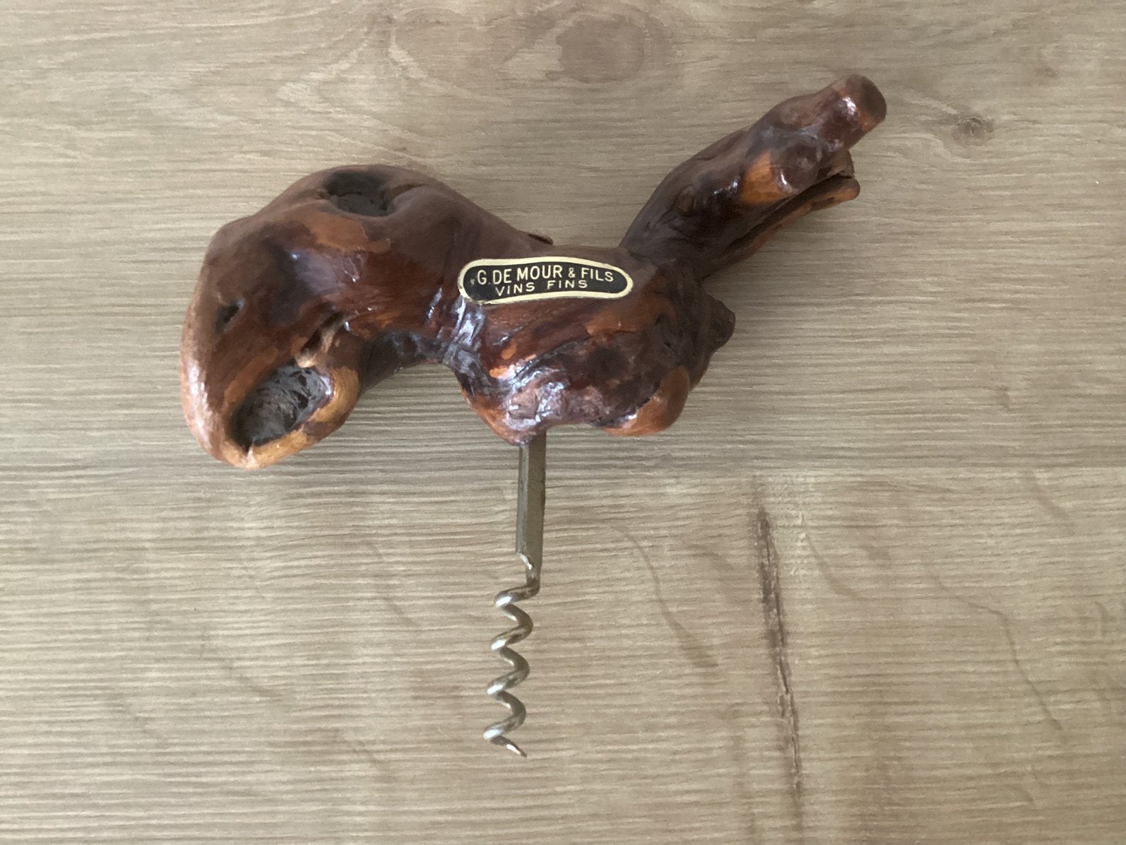 Vintage kurkentrekker van druivenrankwortelhout, Ophalen of Verzenden