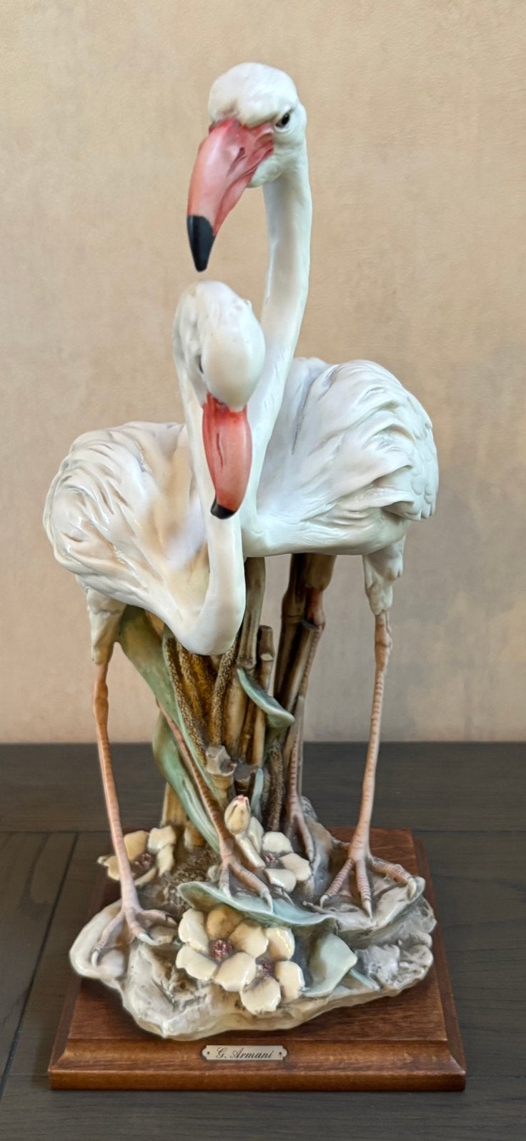 Porseleinen beeld ‘flamingo’s’ gesigneerd G.Armani, Enlèvement, Utilisé