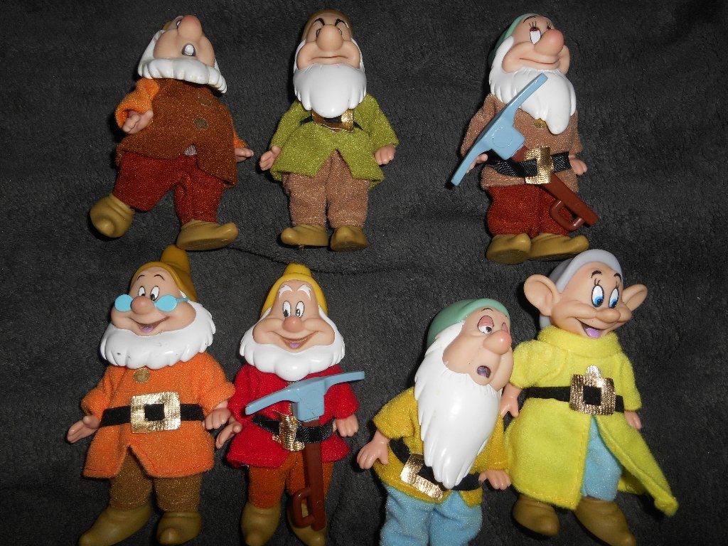 Lot de 7 nains articulés +-12cm, Collections, Enlèvement ou Envoi