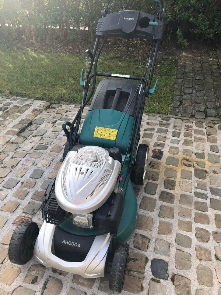 Rhodos - Tondeuse thermique autotractée, Tondeuses à gazon à essence, Utilisé, Bac de ramassage, Enlèvement