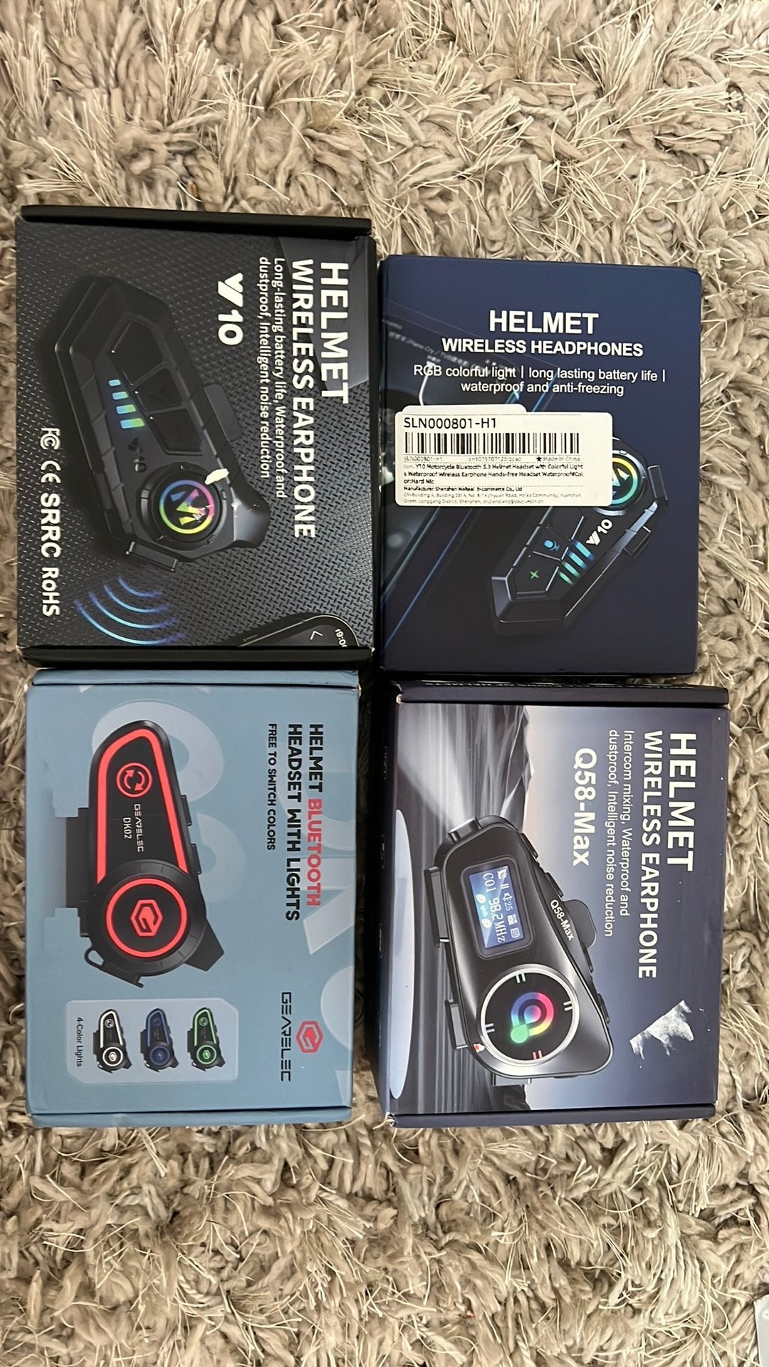 Nieuwe Motorhelm Headsets in Doos Keuze uit V10,Q58-Max,DK02, Ophalen
