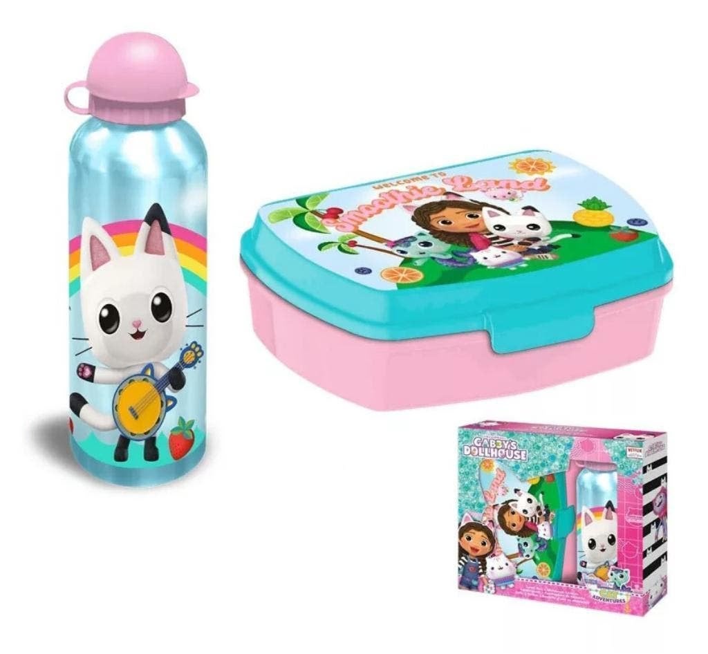 Gabby Lunchset - Broodtrommel met Bidon - Gabby's Poppenhuis, Diversen, Schoolbenodigdheden, Nieuw, Ophalen of Verzenden