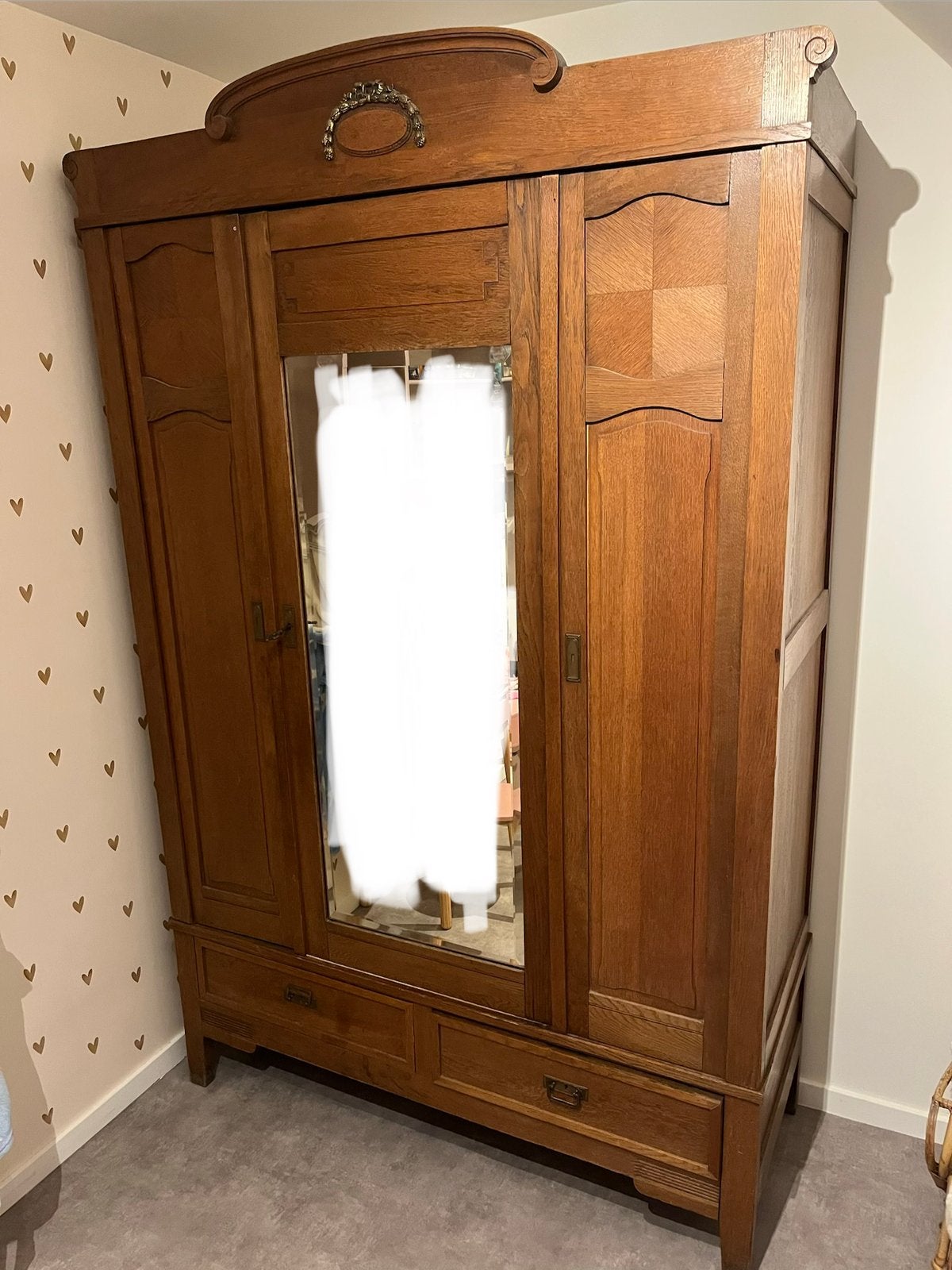antieke Art Nouveau/Jugendstil garderobekast, Ophalen