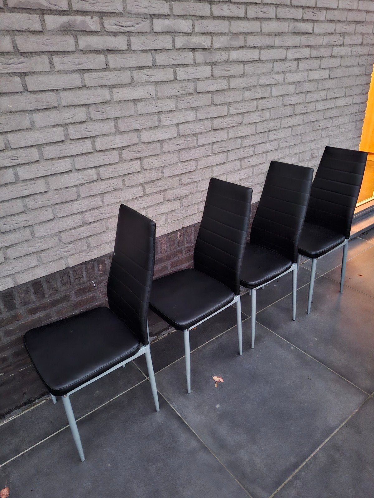 4 stoelen eetkamer, Maison & Meubles, Enlèvement, Utilisé, Noir, Quatre