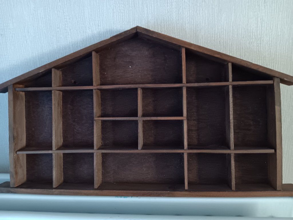 Vintage houten wandhuisje, Huis en Inrichting, 31 cm, Gebruikt, Wandhanger, Hout