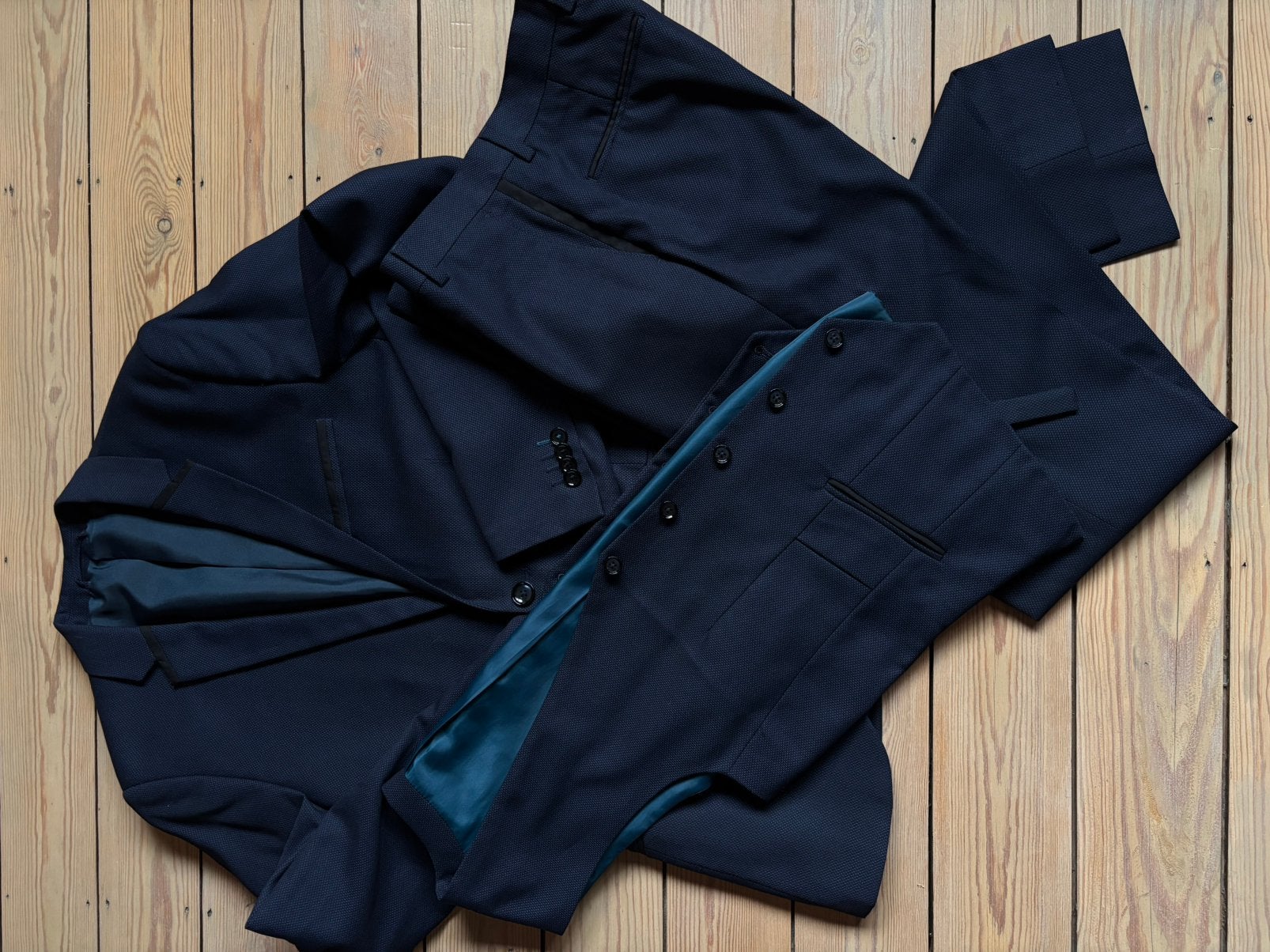 3 delig pak, Ophalen, Zo goed als nieuw, Maat 46 (S) of kleiner, Blauw