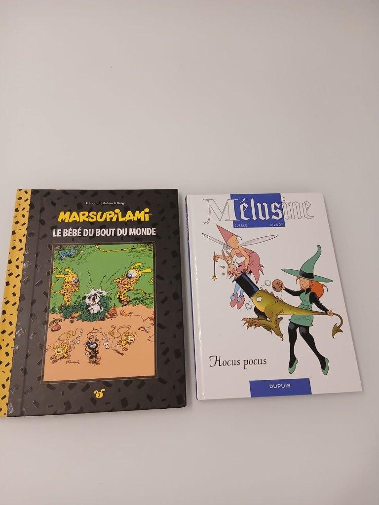 Lot de 2 albums cultes de BD – Marsupilami et Mélusine, Livres, BD, Plusieurs BD, Enlèvement ou Envoi, Comme neuf