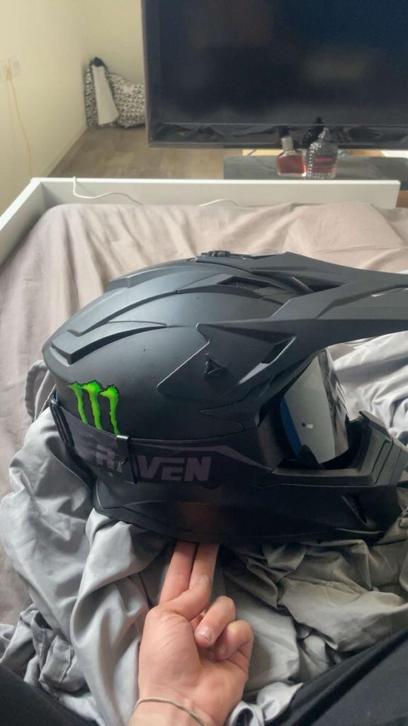 Raven helm, Motoren, Ophalen, Tweedehands, M, Offroadhelm