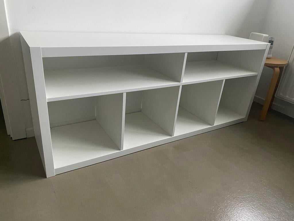 Tv meubel Ikea Kallax 147x60 cm wit, 25 à 50 cm, Moins de 100 cm, Comme neuf, 100 à 150 cm