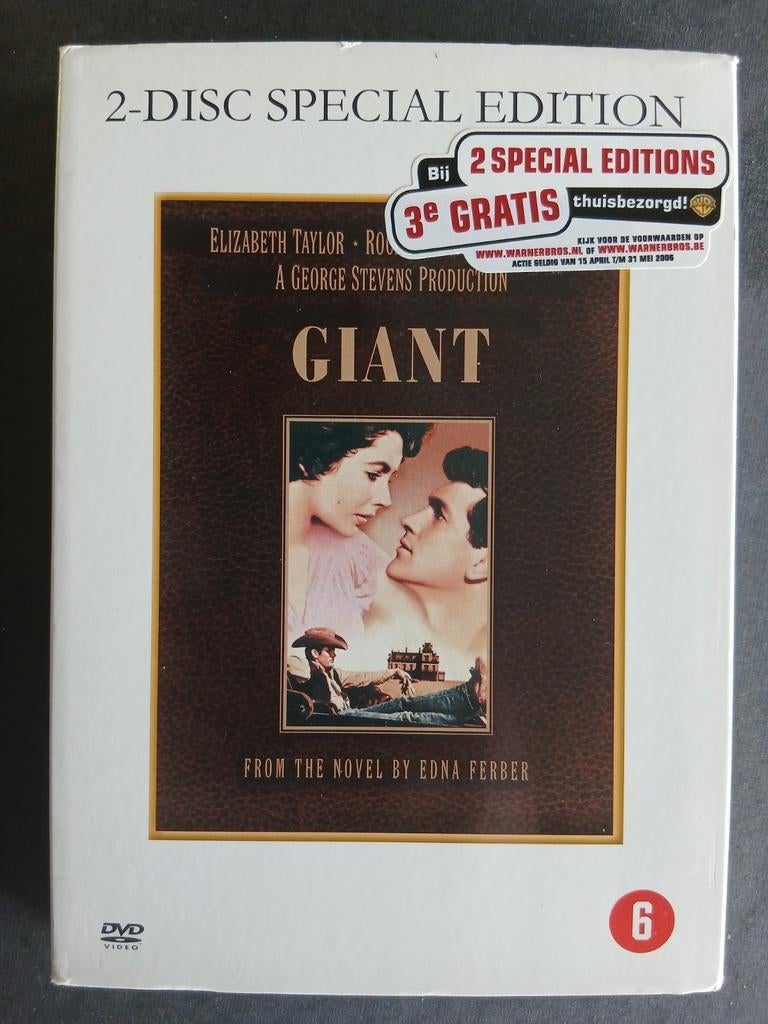 Giant (1956) Rock Hudson, Elisabeth Taylor, James Dean, Ophalen of Verzenden, Zo goed als nieuw, Actie en Avontuur, 1940 tot 1960