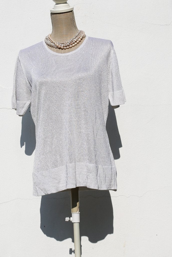 Splendide blouse argentée Xandres L, Xandres, Enlèvement ou Envoi, Neuf, Taille 38/40 (M)