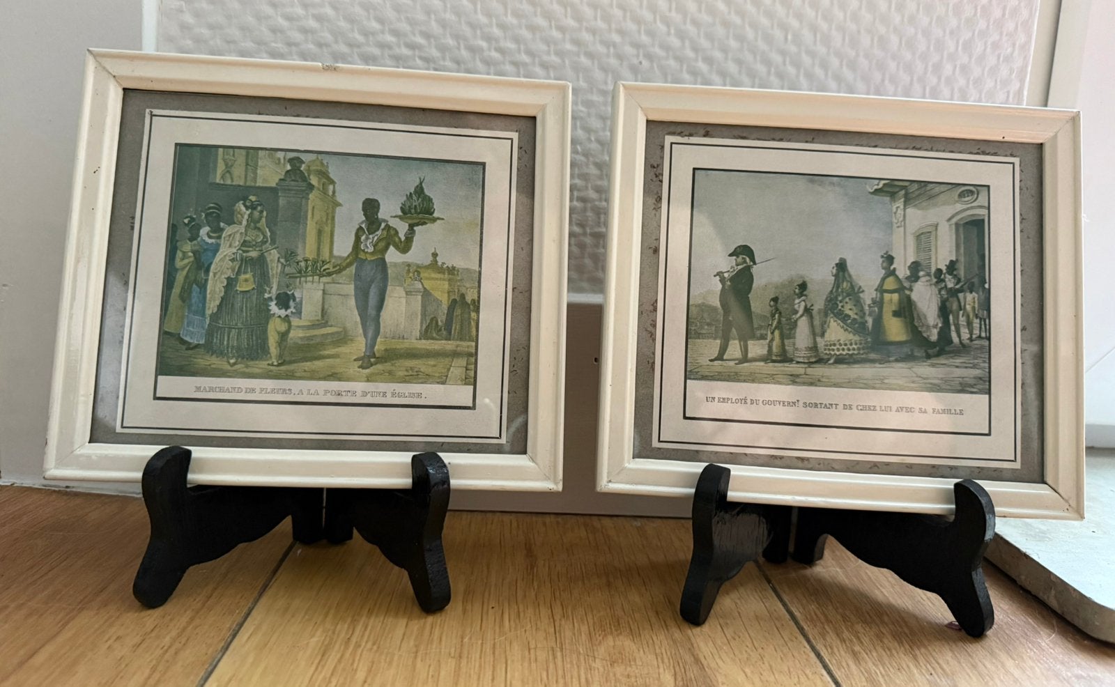 Set van 2 vintage prenten naar Debret – Brazilië – ingelijst, Antiek en Kunst, Portret of Personen, Ophalen of Verzenden, Print