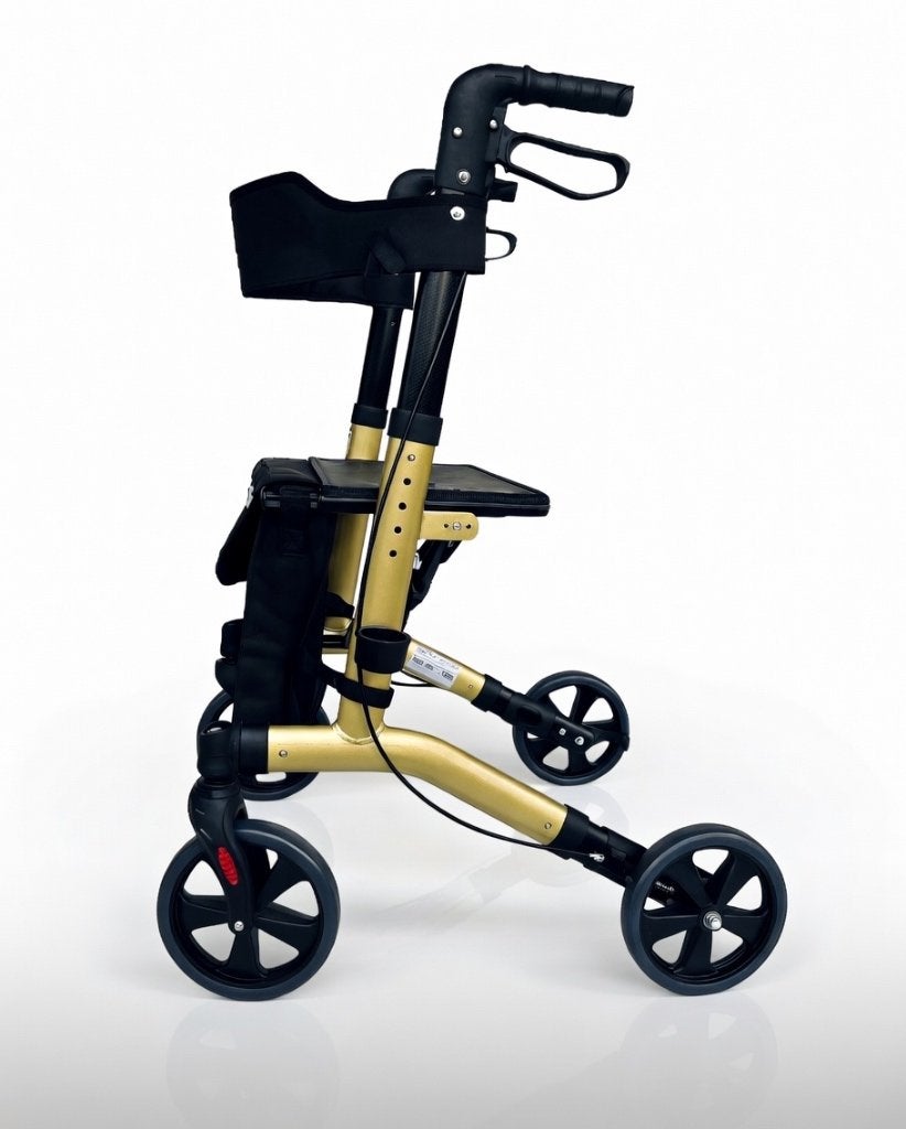 HMS-Vilgo opvouwbare rollator met 4 wielen, champagne, Diversen, Ophalen, Opvouwbaar, Zo goed als nieuw
