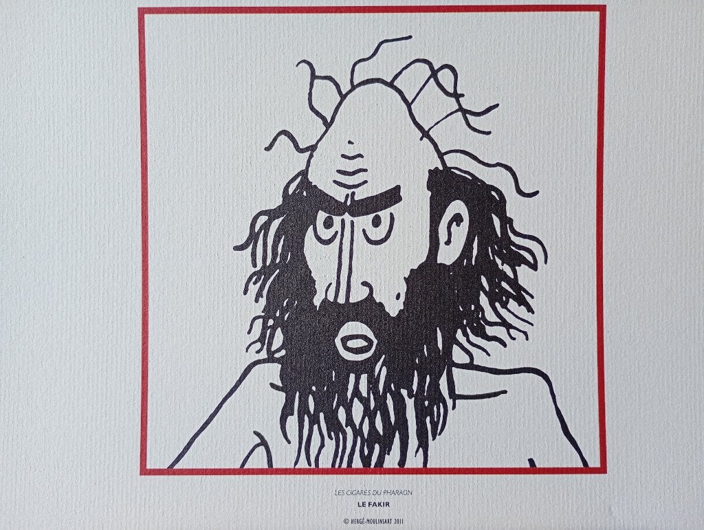 Fakir Tintin - Tin-Tin, Enlèvement ou Envoi, Personnages et figures fantastiques, Lithographie