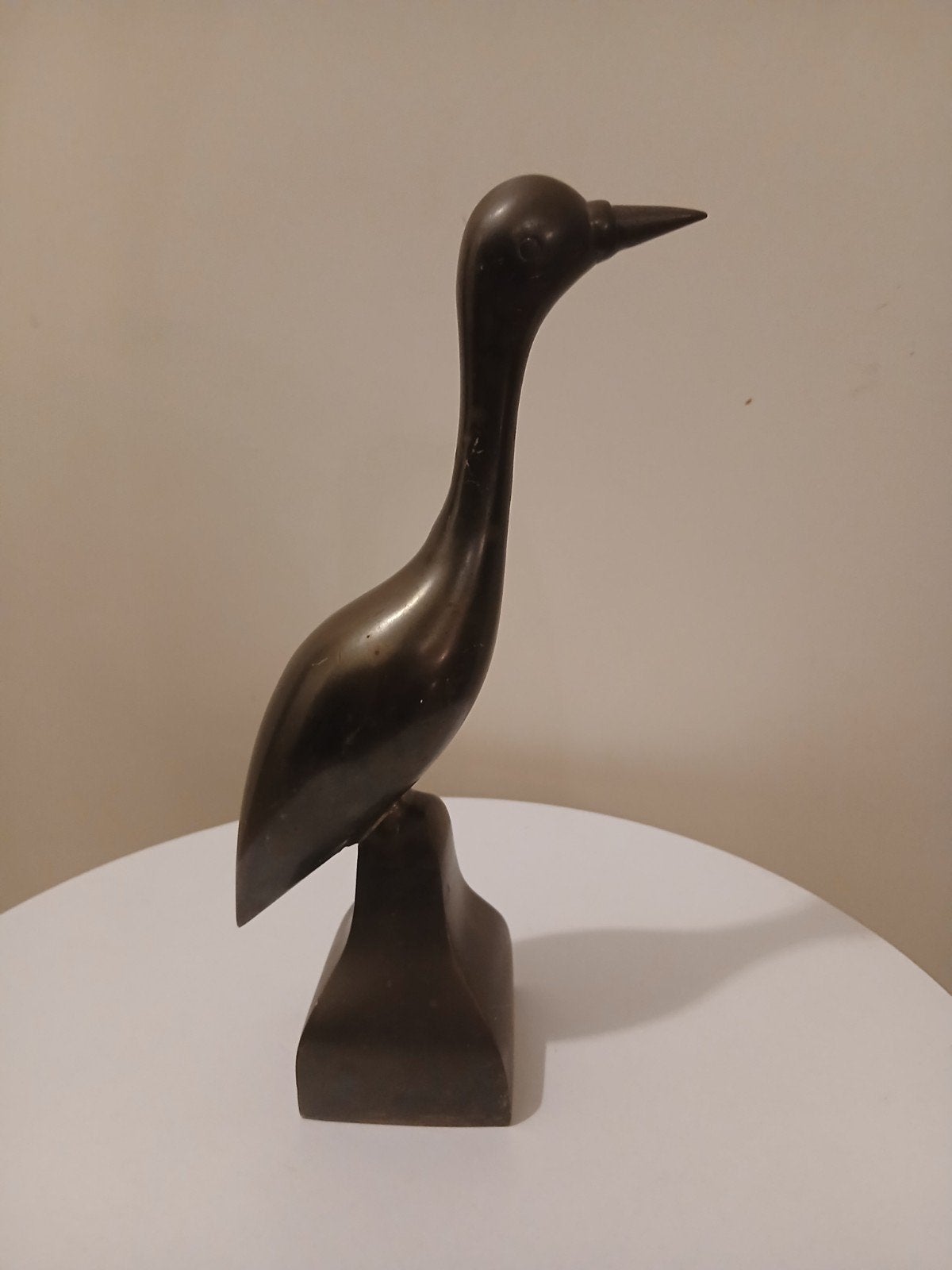 Statuette / Sculpture Héron Vintage en Laiton / Bronze, Enlèvement ou Envoi, Bronze