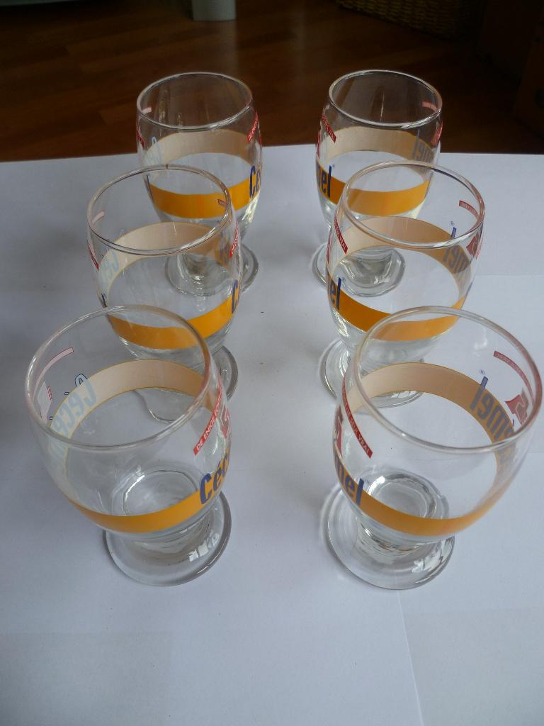 6X CECEMEL DRINKGLAZEN JAREN 80/90, Collections, Enlèvement ou Envoi, Comme neuf, Ustensile