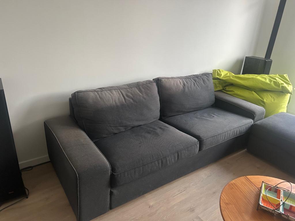 Ikea Kivik bank + voetsteun, Ophalen, Gebruikt, Driepersoons, 75 tot 100 cm