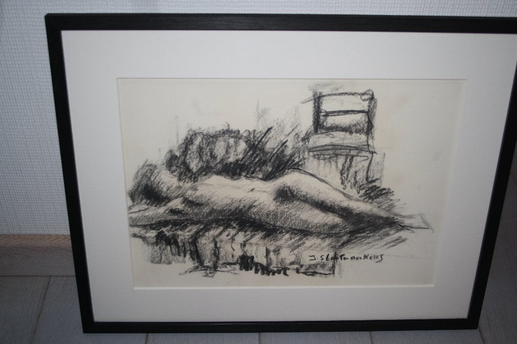 Houtskooltekening, Antiquités & Art, Art | Dessins & Photographie, Enlèvement, Dessin, Dessin au fusain, Fait main