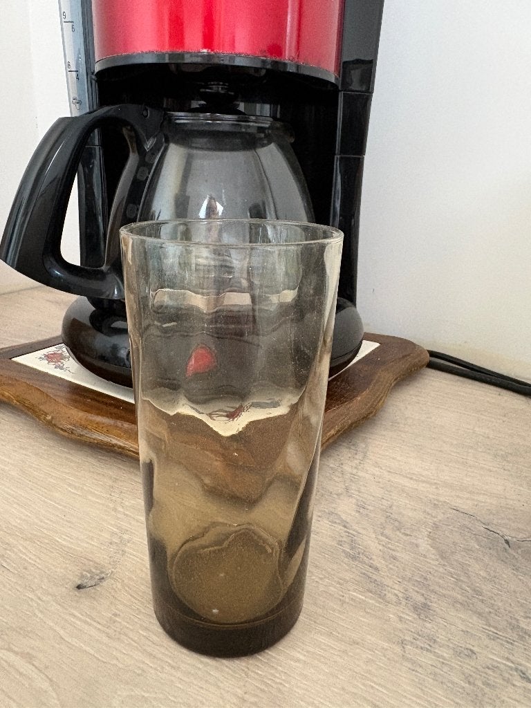 4 retro glazen voor Fina, Ophalen of Verzenden, Zo goed als nieuw, Frisdrankglas