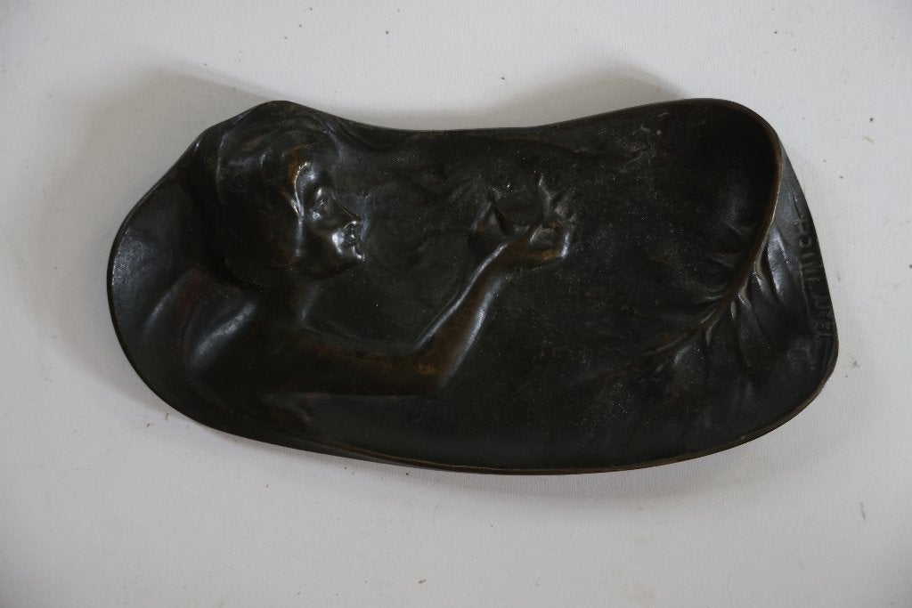Unieke Art Nouveau Jean Mich sculptor 2X bronzen zeephouder, Antiek en Kunst, Kunst | Beelden en Houtsnijwerken, Minder dan 20 cm