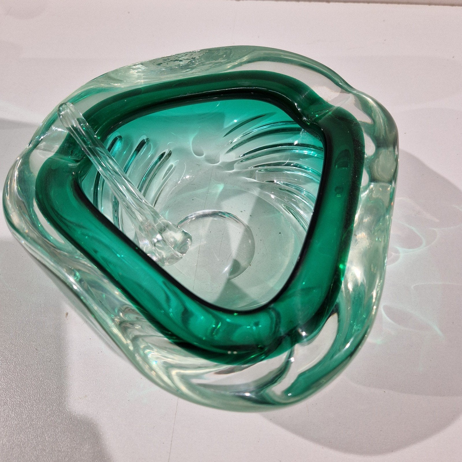 murano schaal , asbak met zeldzame stamper glas kristal, Ophalen of Verzenden