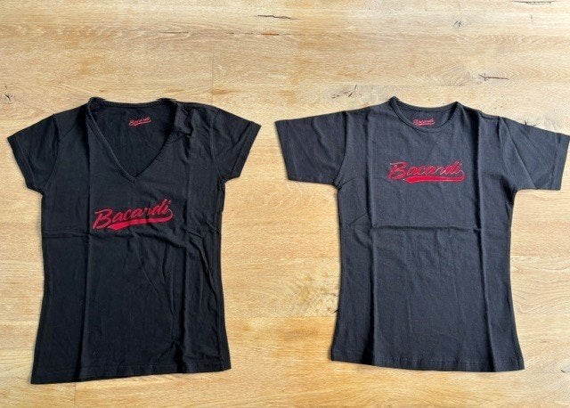 2 t-shirts Bacardi pour femmes (S), Manches courtes, Enlèvement ou Envoi, Taille 36 (S), Comme neuf