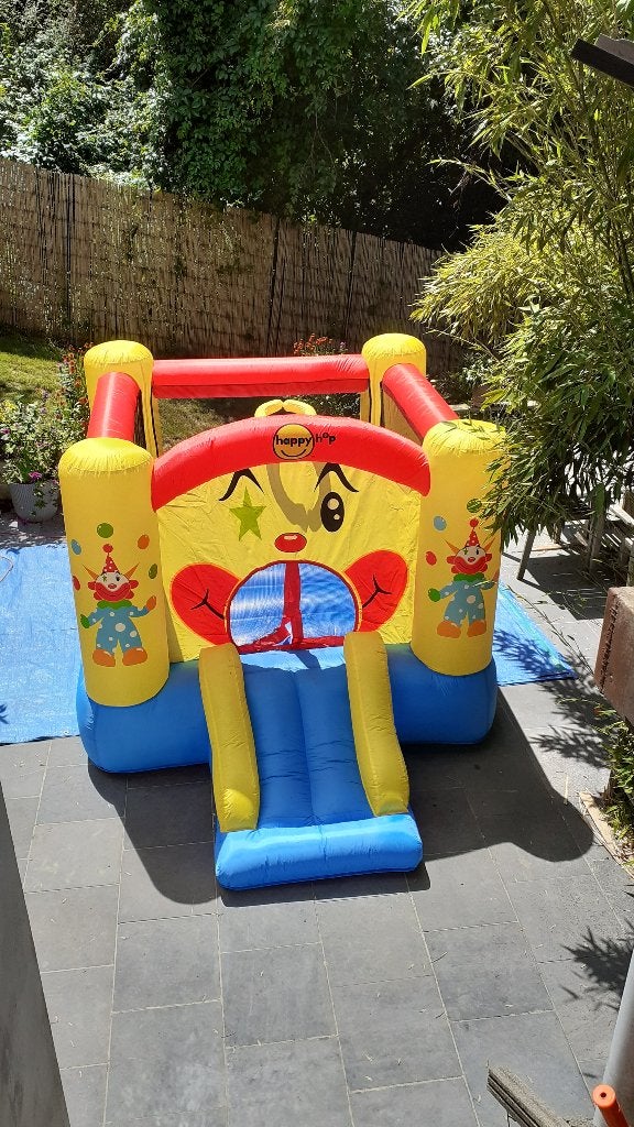 Château gonflable clown happy hop avec toboggan, Enlèvement, Utilisé