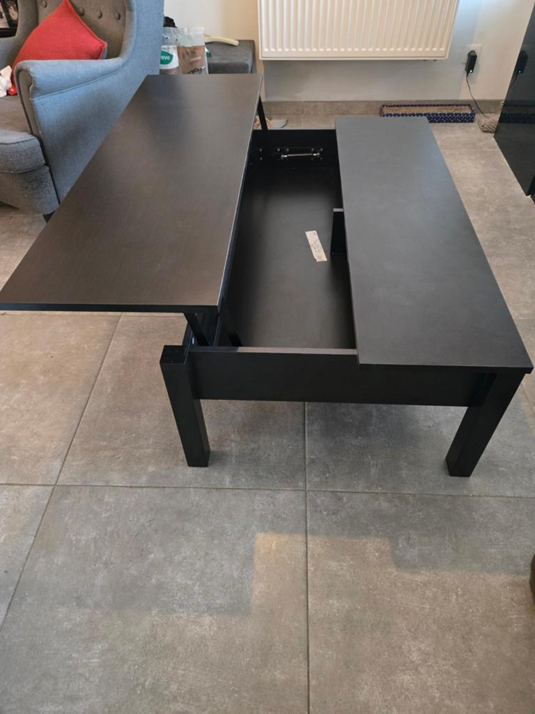 Uitklapbare salontafel zwartbruin, Huis en Inrichting, Ophalen