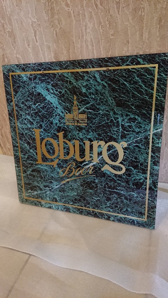 Panneau publicité Loburg en verre 50x50cm, Collections, Enlèvement, Neuf, Autres marques
