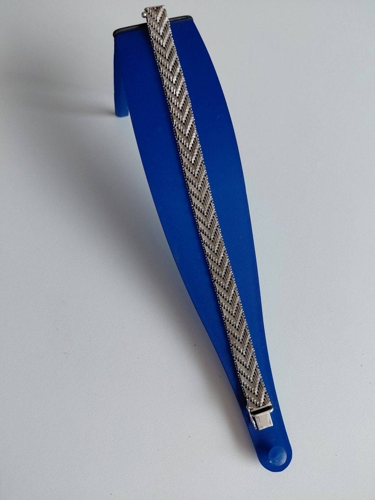 vintage Sterling zilveren schalkelarmband, Enlèvement ou Envoi, Argent