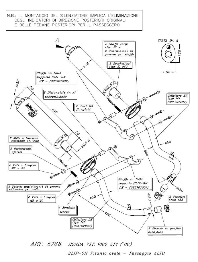 Leovince Oval Titane Honda VTR 1000 SP1 00-01, Envoi, Leovince, Info@leovince.com, Italy
