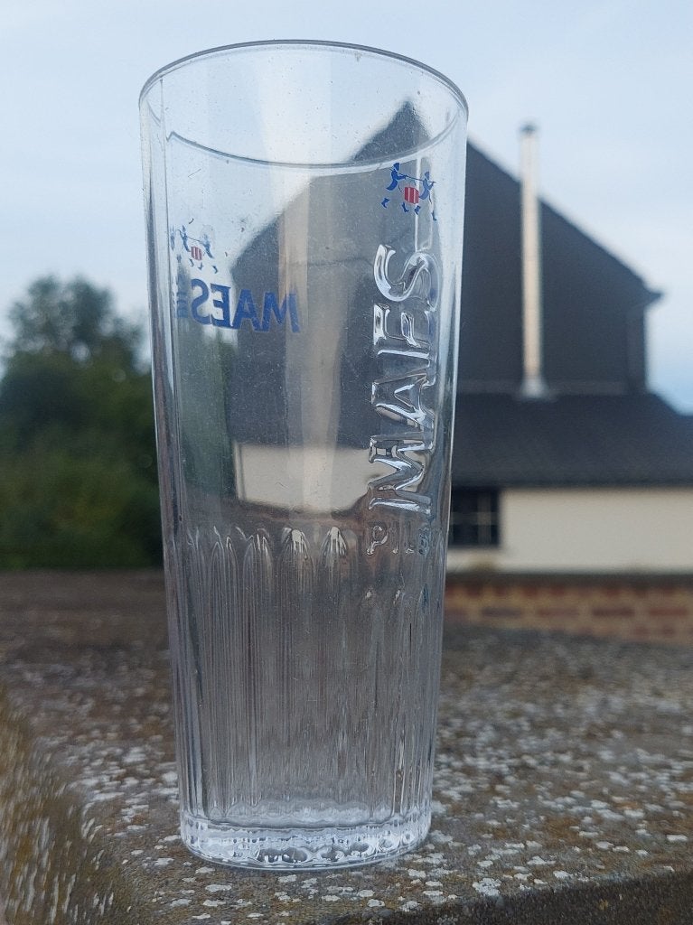 Glazen bier MAES + Mort Subite, Verzamelen, Ophalen, Gebruikt, Bierglas