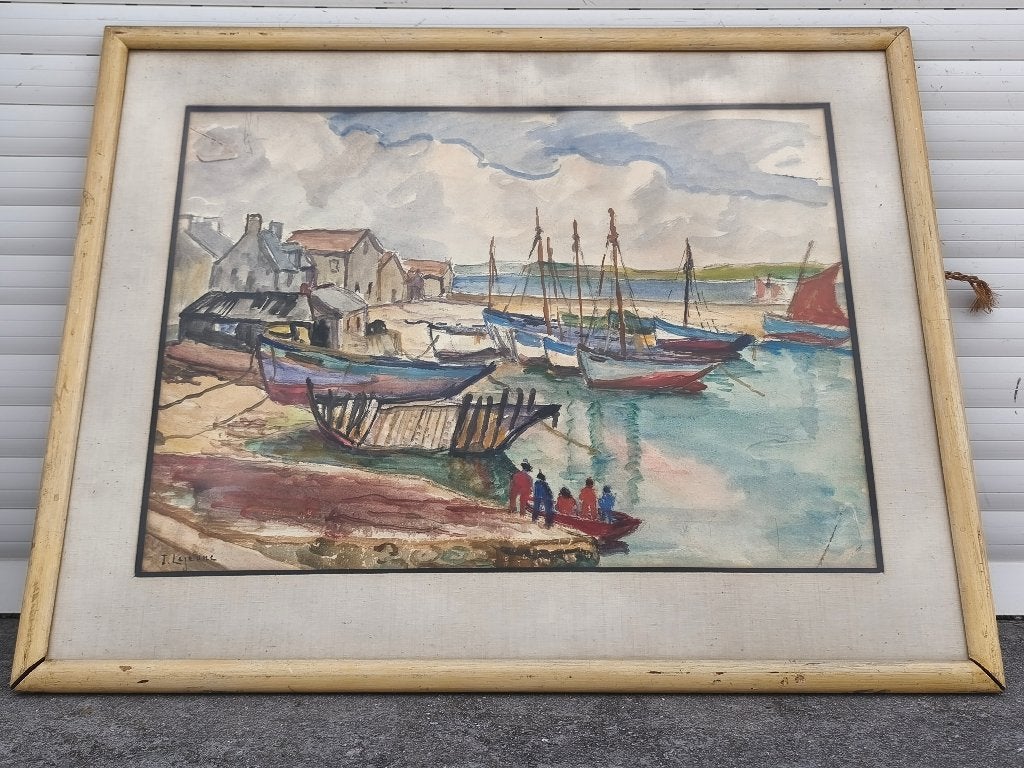 Aquarelle signe ida rouzet lejeune, Antiquités & Art, Enlèvement ou Envoi, Aquarelle
