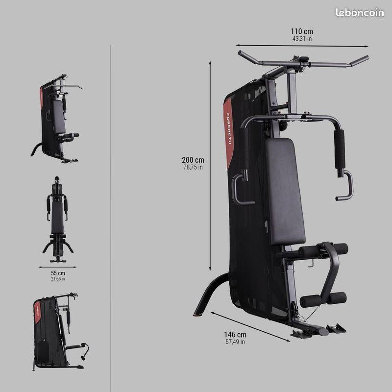 Machine musculation charge guidée compact - Home gym 900, Sport en Fitness, Fitnessapparatuur, Zo goed als nieuw, Overige typen