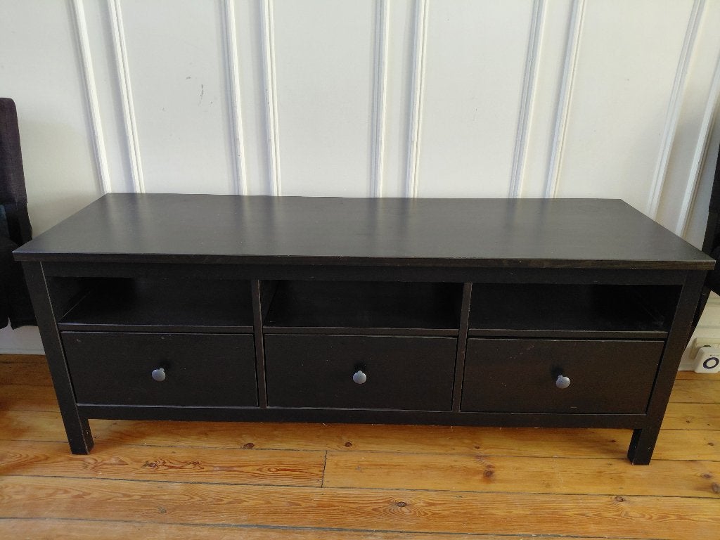 Banc TV IKEA HEMNES en finition noir-brun, Maison & Meubles, Enlèvement, Utilisé