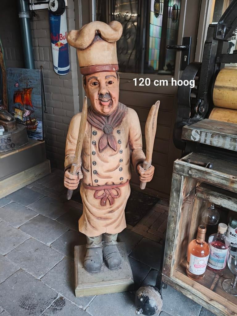 Antieke massief hardhouten kok, Ophalen
