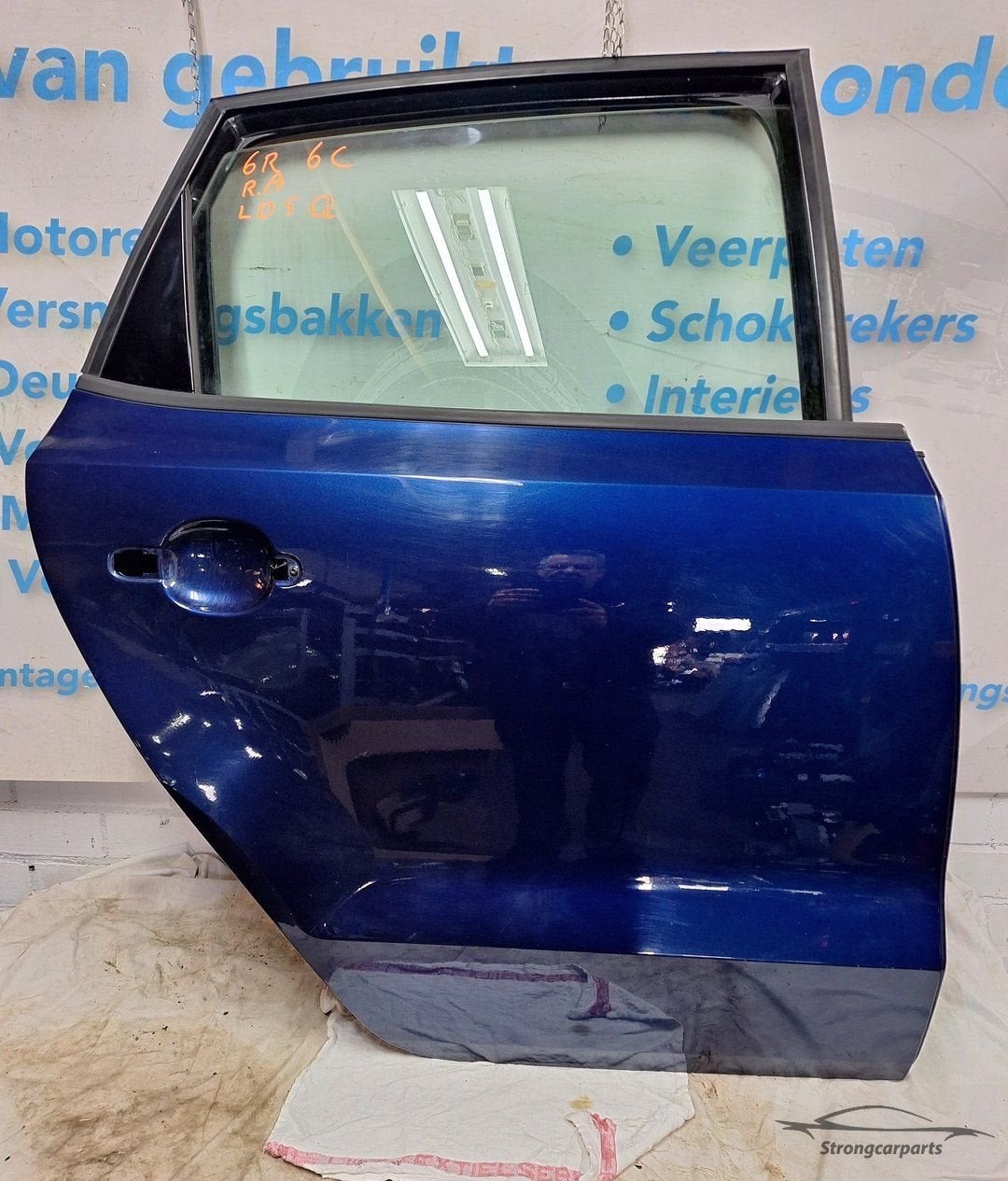 Deur Portier VW Polo 6R 6C rechts achter kleur LD5Q compleet, Gebruikt, -, -, Ophalen of Verzenden