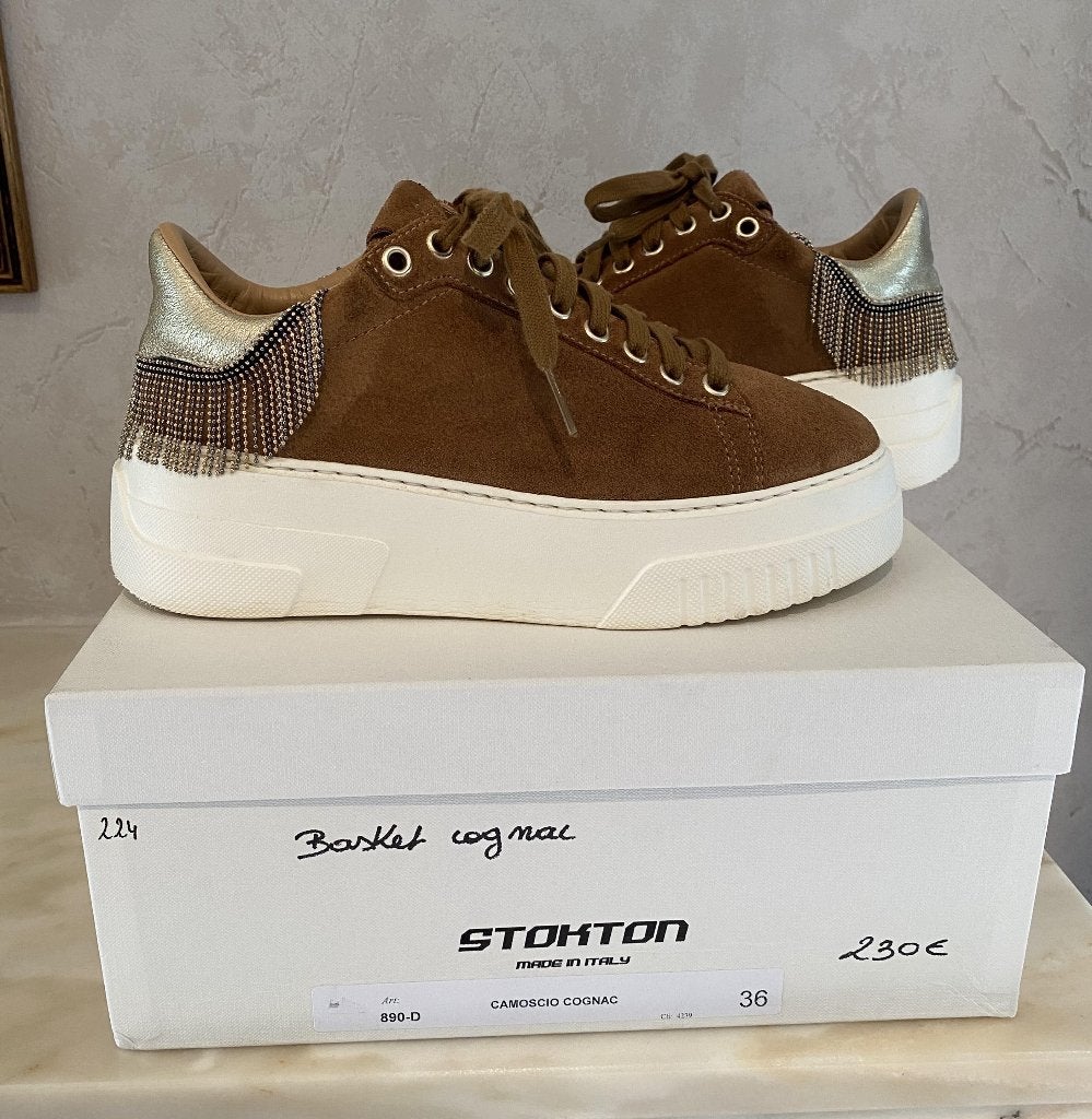 Belles baskets cognac STOKTON femme pointure 36, Sport en Fitness, Ophalen, Zo goed als nieuw, Schoenen