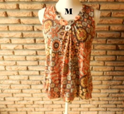 (48)- top femme t.38 orange brun - affinités -, Maat 38/40 (M), Affinités, Oranje, Ophalen of Verzenden