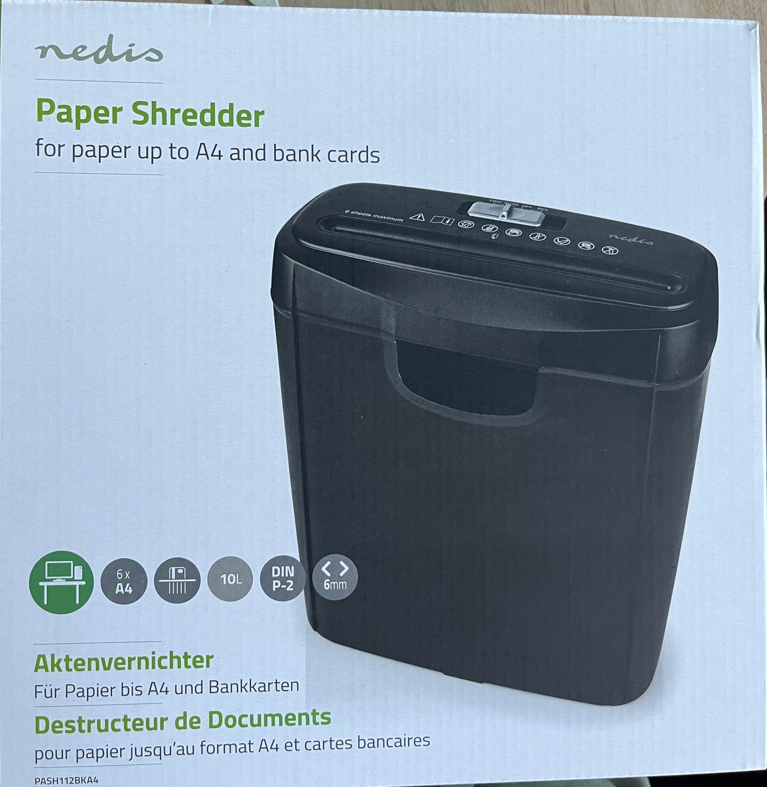 Nedis paper shredder. Nieuw, Divers, Accessoires de bureau, Enlèvement ou Envoi, Neuf