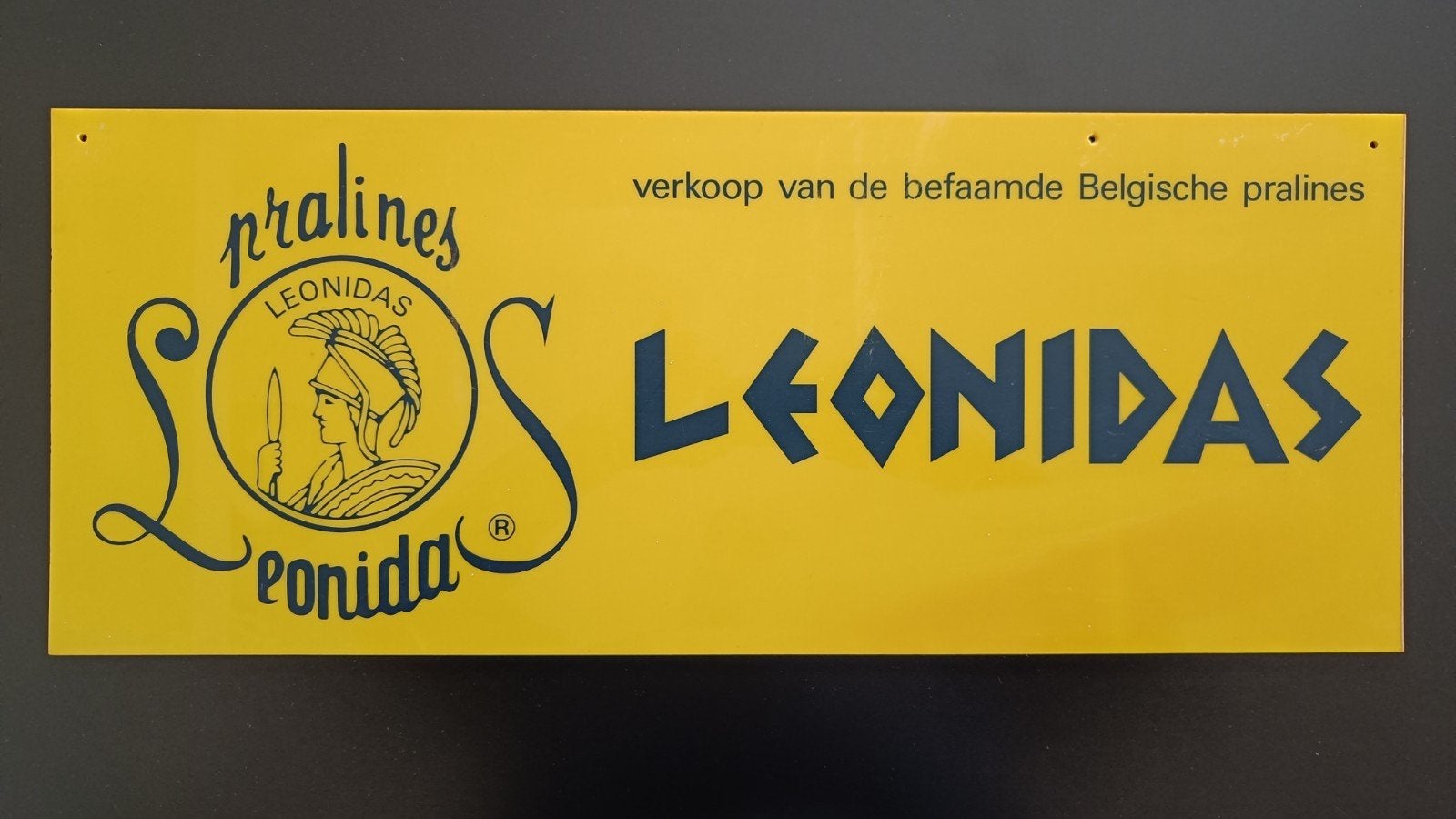 Reclame Leonidas Belgische pralines., Ophalen of Verzenden, Gebruikt, Reclamebord