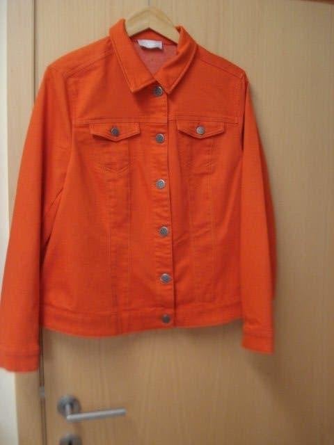 Veste tissu jean orange CASSIS T. 48, Kleding | Dames, Jassen | Zomer, Cassis, Maat 46/48 (XL) of groter, Nieuw, Oranje